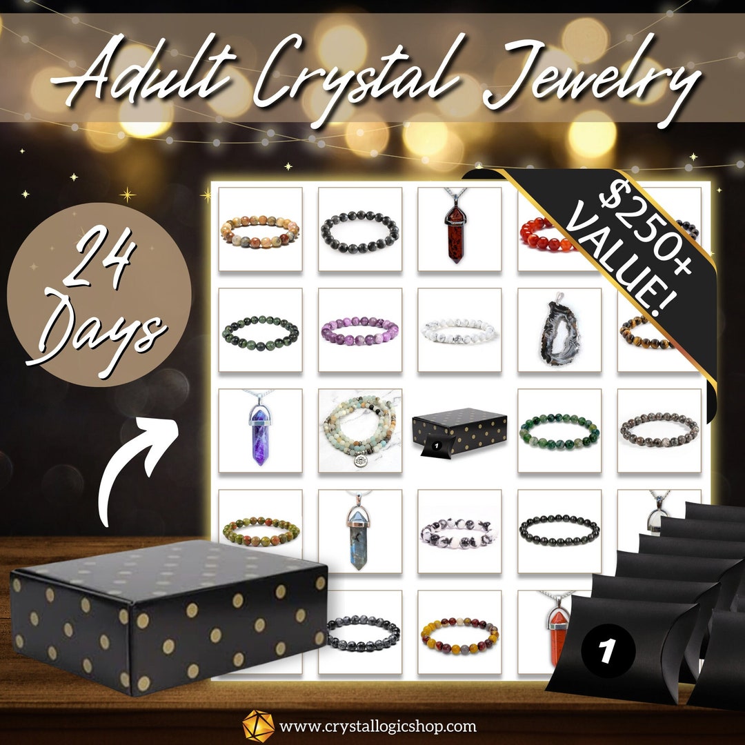 24 Days Advent Calendar, Jewelry Advent Calendar, Crystal Advent