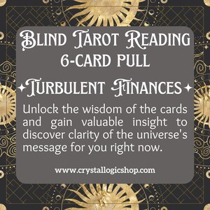 Finance Reading, Blind Tarot Reading, 6 Card Tarot Reading, Tarot Reading Divination, General Tarot Reading, Witchy Gift for Her