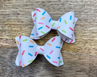 Sprinkles Bow Hair Clips, Pair