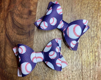 Sports Theme Bow Hair Clips, Pair