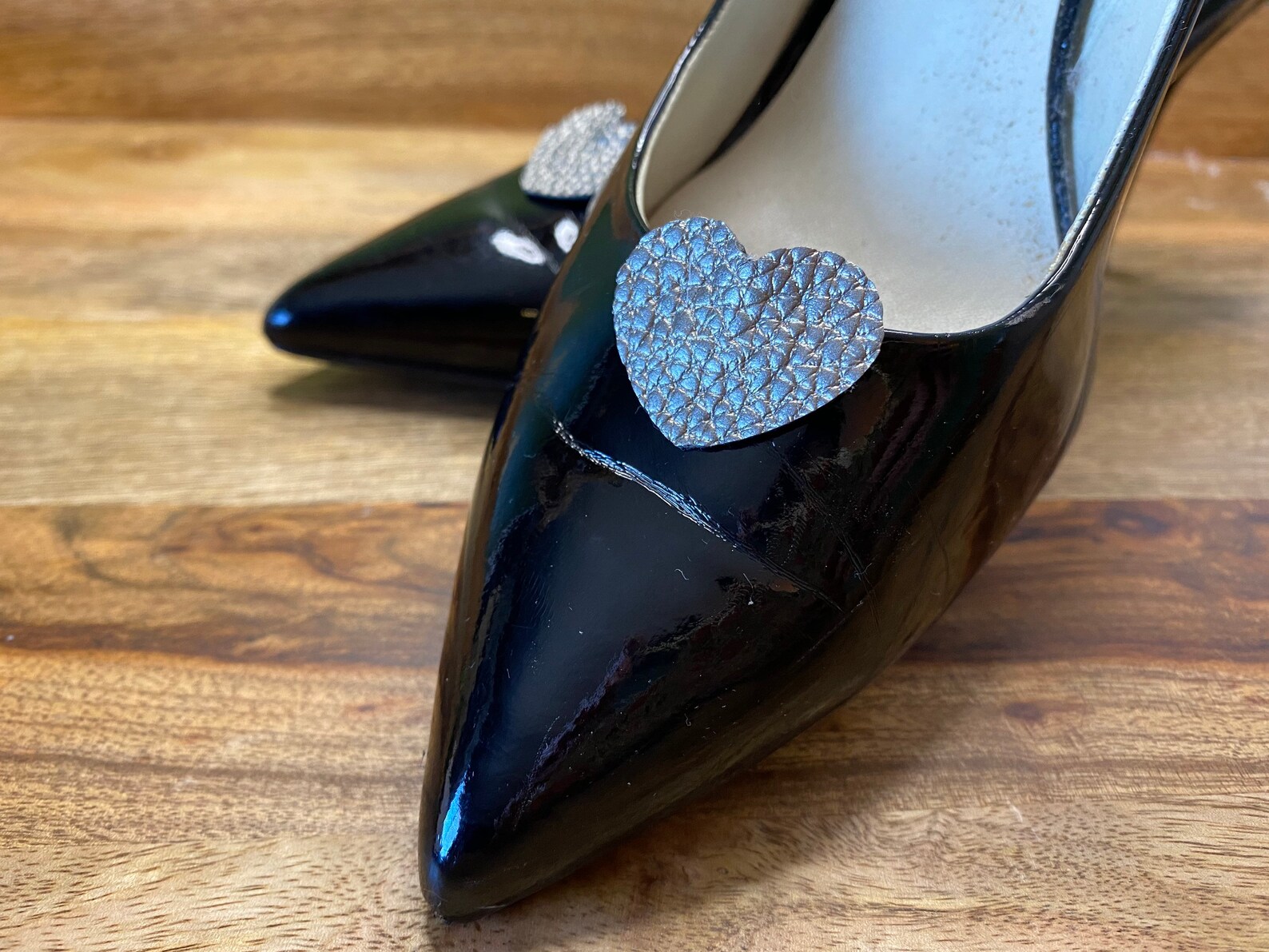 Heart Shoe Clips Faux Leather Shoe Accessories Etsy