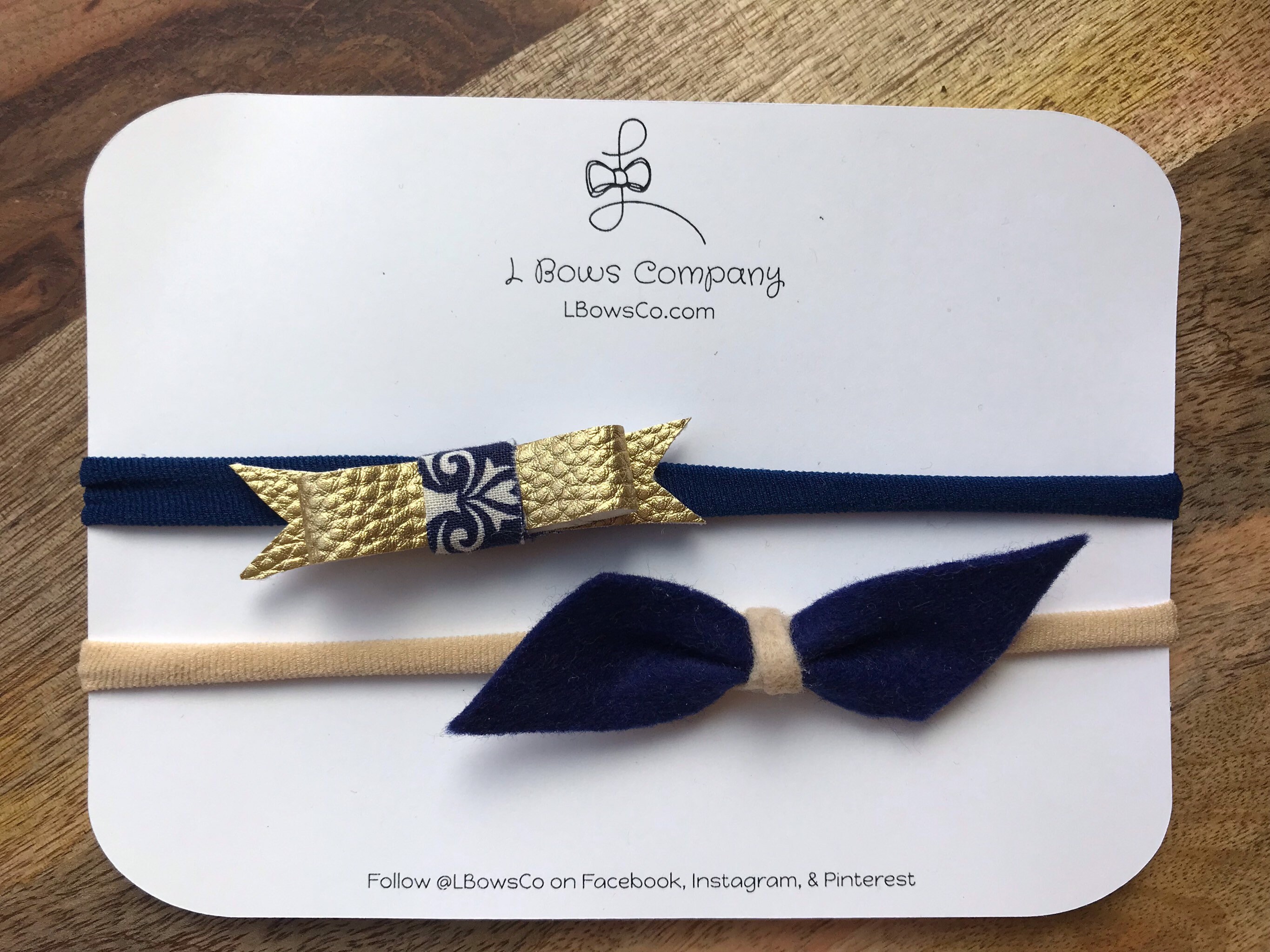 Navy Blue Infant Headband Set