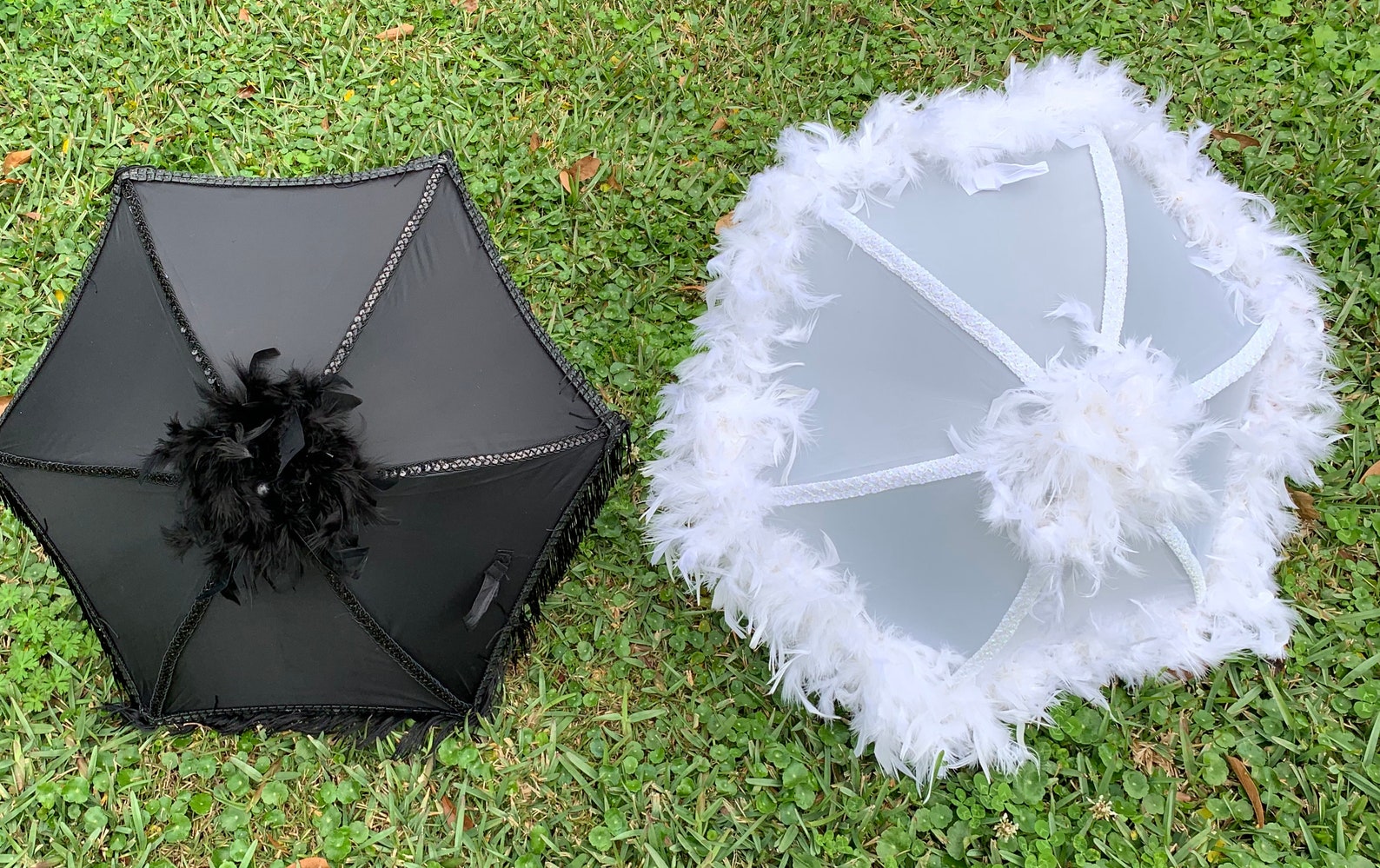 Bride and Groom Second Line Umbrellas Set of Two, Wedding Umbrellas for