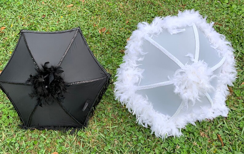Bride and Groom Second Line Umbrellas Set of Two, Wedding Umbrellas for
