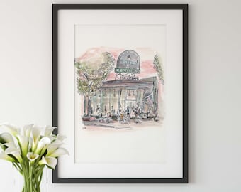 Gunthers Ice Cream - Sacramento watercolor print - California hand-drawn illustration art