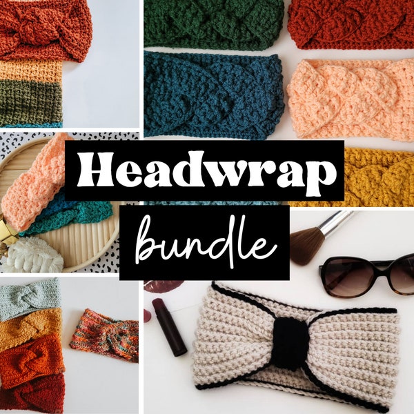 Crochet Pattern | Crochet Headwrap Pattern Bundle | Tori Twist | Astrid Headwrap | Celtic Knot | Audrey Classic | Boho Lace