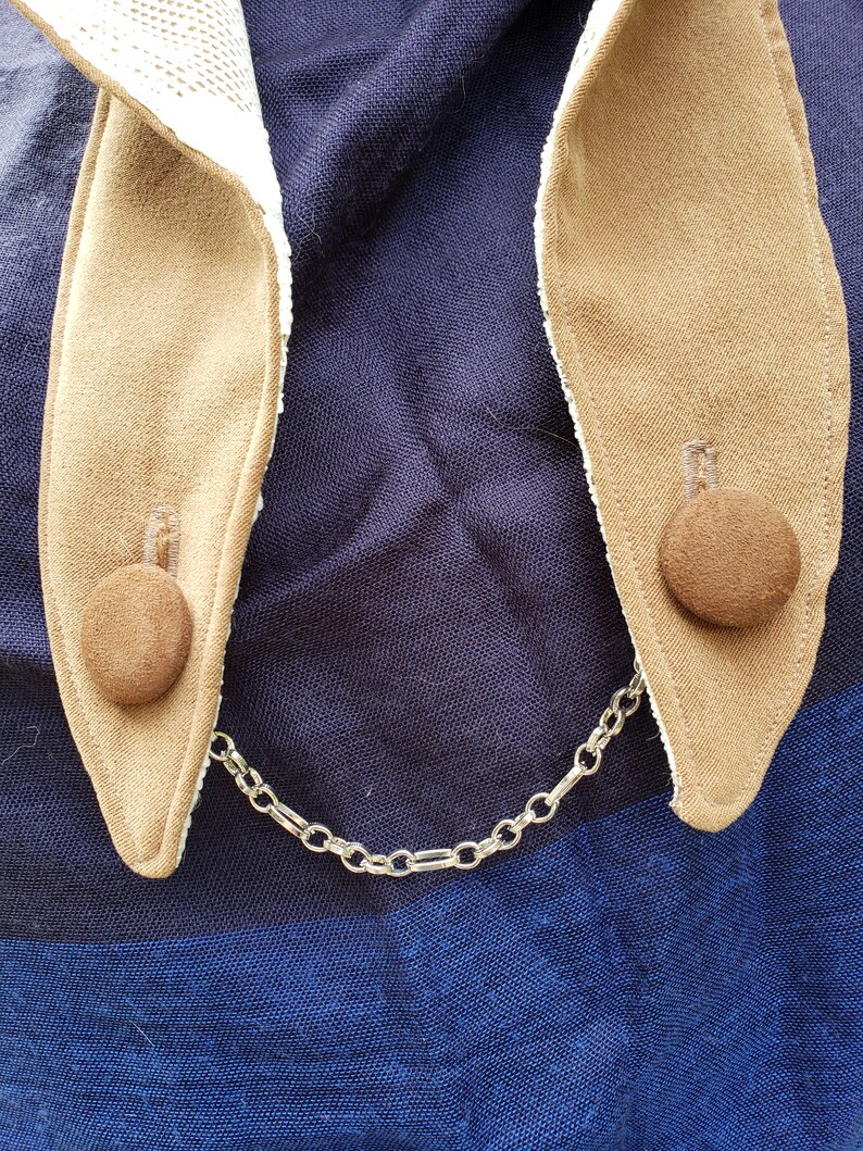 Handmade brown festival hood scarf flow wear wook hat