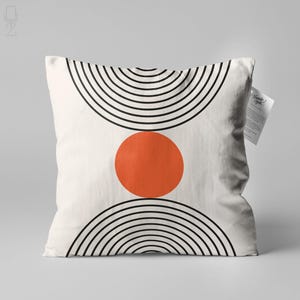 Beige Bauhaus Retro Cushions, Abstract Geometric Pillow Covers, Double Sided Printed on the Soft Velvet Fabric with Multi Size Options
