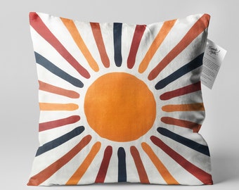 Multicoloured Sun Themed Soft Cushion Cover | Double Sided Printing Throw Pillow Cover on the Chenille with Different Sizes | OEKO-TEX®