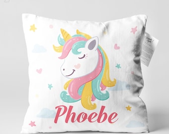 Personalized Unicorn Velvet Cushion Cover: Pastel Nursery Decor