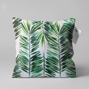Green Tropical Eucalyptus Leaves Cushion Covers | Double Sided Printing Pillow Cover on the Soft Chenille Fabric with Multi Size Options