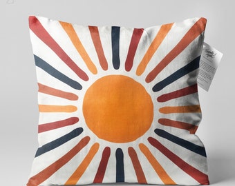 Dopamine Decor Sun Cushion - Mid Century Modern Boho Home Decor, Celestial Throw Pillow Covers