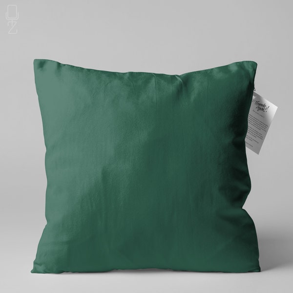 Funda de cojín verde bosque/funda de almohada con impresión de doble cara en chenilla suave con diferentes tamaños/funda de almohada verde sólido