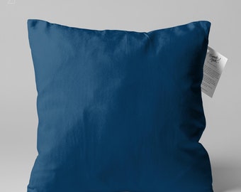 Solid Blue Chenille Cushion Cover: Double Sided Throw Pillow, OEKO-TEX®