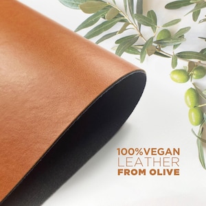 Pelle sintetica vegana marrone da vinaccia di oliva 100% vegana a base vegetale Materiale sostenibile NextGen premiato con più taglie, pelli per l'artigianato