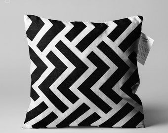 Black and white chevron cushion cheap