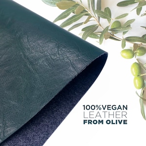 Forest Green Vegan Lederstoffe aus Oliventrester 100% Vegan Pflanzlich basiert auf nachhaltigen Materialien, Leder für Taschen & Geldbörsen
