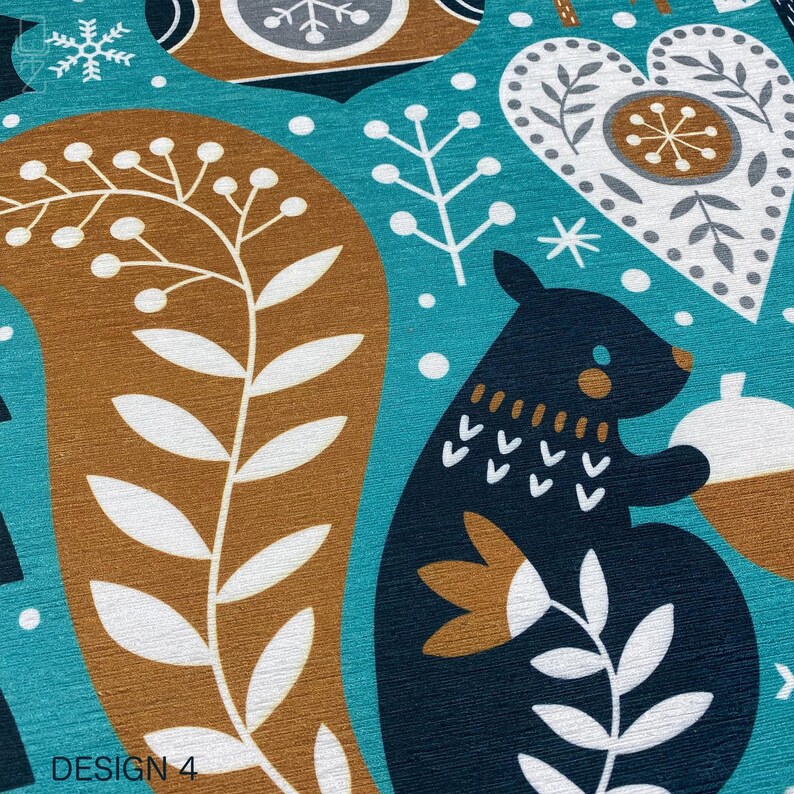 Housse de coussin de Noël | Thème renne, renard, écureuil et hibou avec 4 modèles différents, taies d'oreiller d'hiver de Noël recto-verso, plusieurs tailles image 14