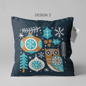 Housse de coussin de Noël | Thème renne, renard, écureuil et hibou avec 4 modèles différents, taies d'oreiller d'hiver de Noël recto-verso, plusieurs tailles image 4