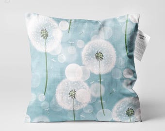 Dandelion Seed Chenille Cushion Cover, Water Blue Green Pillow