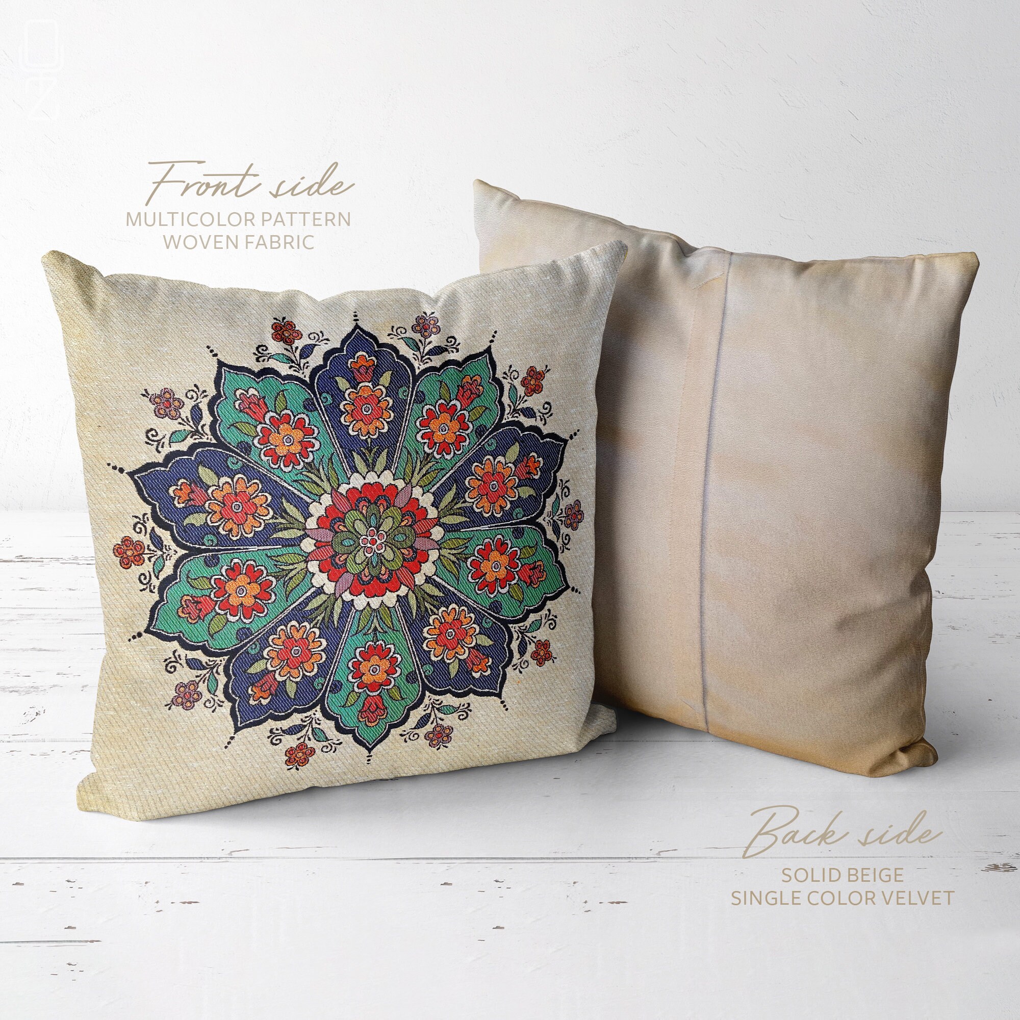 Floral Tapestry Woven Cushion Cover 17x17 Etsy UK