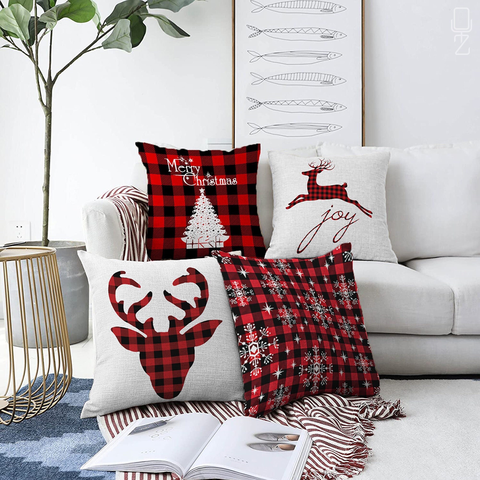 Black christmas pillows sale