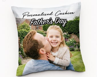 Father's Day Gift, Personalised Photo Cushion Cover, Custom Picture Pillow