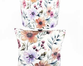 Blumen Samt Lampenschirm & Kissen Set: Handgemachtes Buntes Wohn Dekor