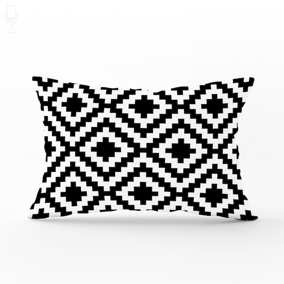 Black and white rectangle cushion online