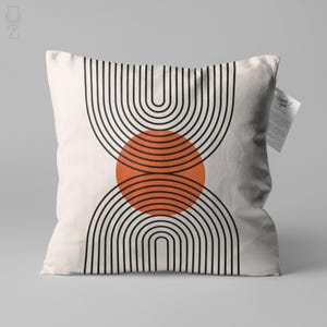 Contemporary Retro Themed Abstract Cushions, Bauhaus Pillow Covers, Double Sided Printed on the Soft Velvet Fabric with Multi Sizes Cushions