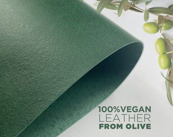 Cuir végétalien vert issu de grignons d'olive, 100 % à base de plantes, primé, matériau durable de nouvelle génération avec plusieurs tailles, cuirs pour l'artisanat