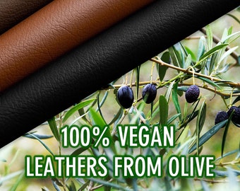 Kunstleder aus Olive, 100% vegan auf pflanzlicher Basis, ausgezeichnet als nachhaltiges Material der nächsten Generation mit mehreren Größen und Modellen | Leder für das Handwerk