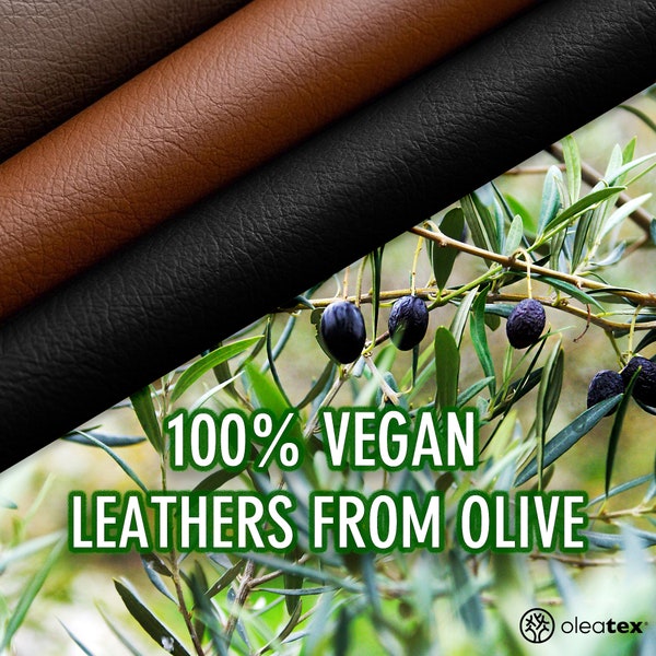 Kunstleder aus Olive, 100% vegan auf pflanzlicher Basis, ausgezeichnet als nachhaltiges Material der nächsten Generation mit mehreren Größen und Modellen | Leder für das Handwerk