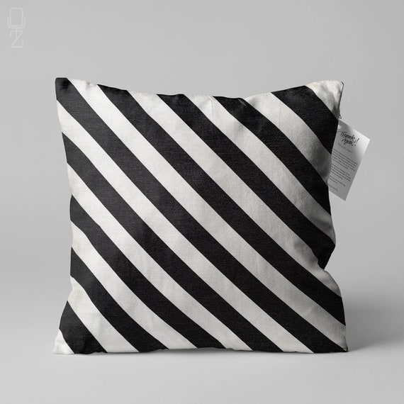 Black and white striped cushion covers online