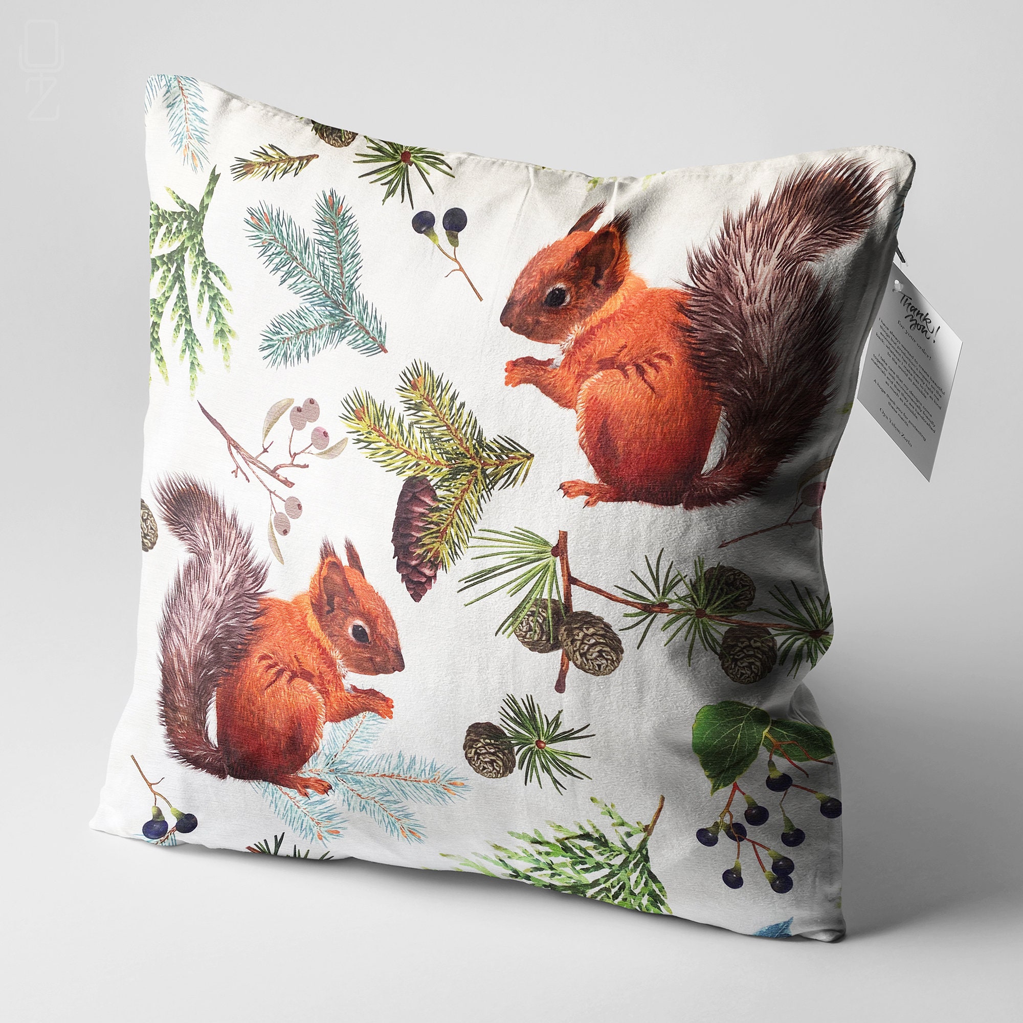 Cute Squirrels Cushion Cover Double Sided Printing Throw Pillow