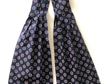 Ascot, Krawatte, Krawatte, Herrenzubehör, Geschenk, Baumwolle 100%, Floral Print Navy Blue Krawatte
