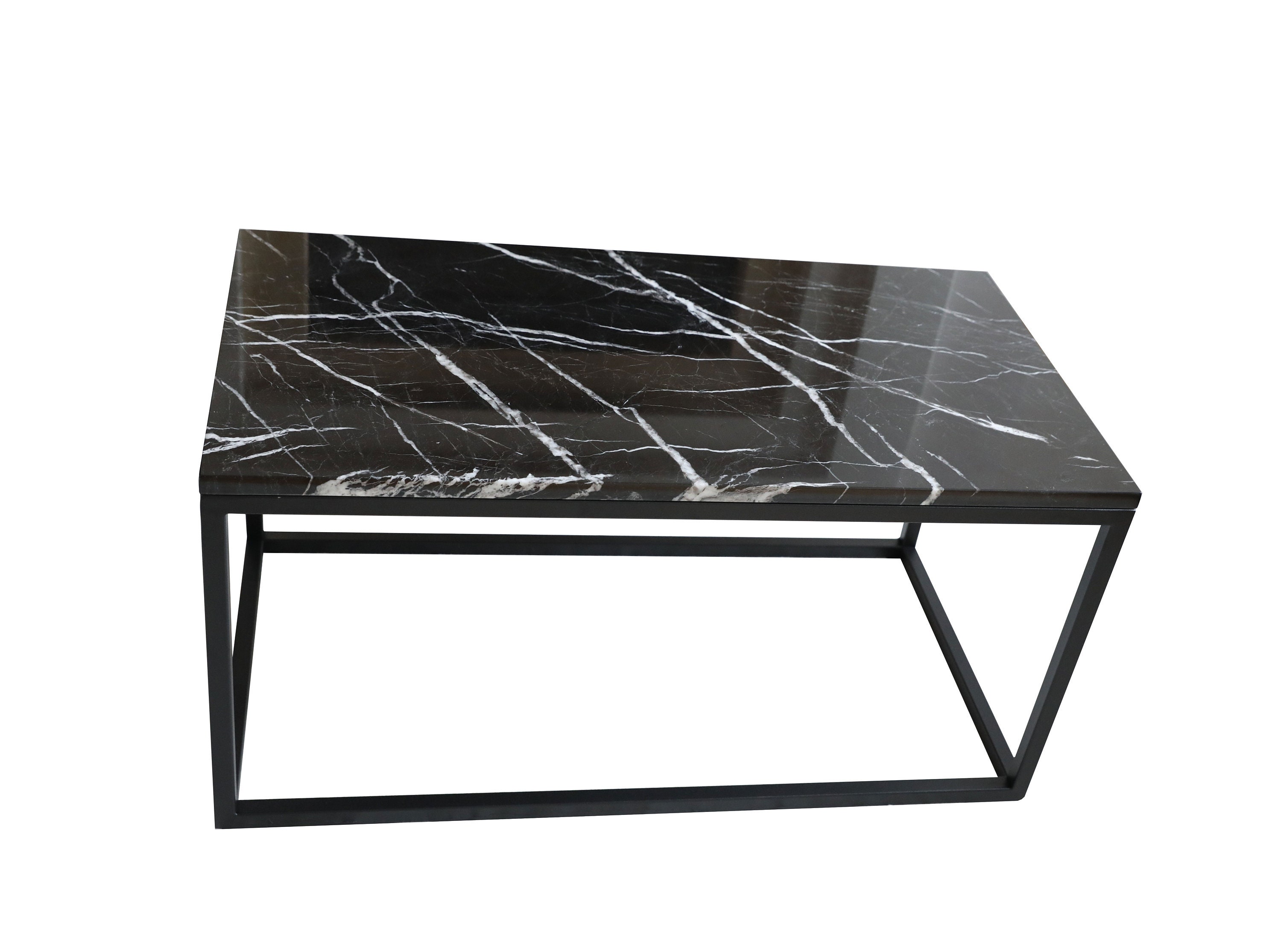 Black Marble Coffee Table Natural Marble Table Top Art Deco Etsy