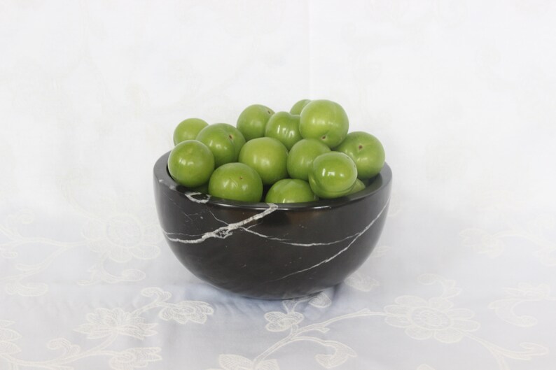 Solid Marble Bowl Black Marble Bowl Incense Bowl Genuine Marble Bowl 100/% Real Solid Marble Bowl Handcrafted Marble Bowl Fruit Bowl