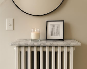 Marmeren radiatorblad, zwevende plank, bijzettafelblad Italiaanse Calacatta-altviool gepolijst, dikte 3/4 inch