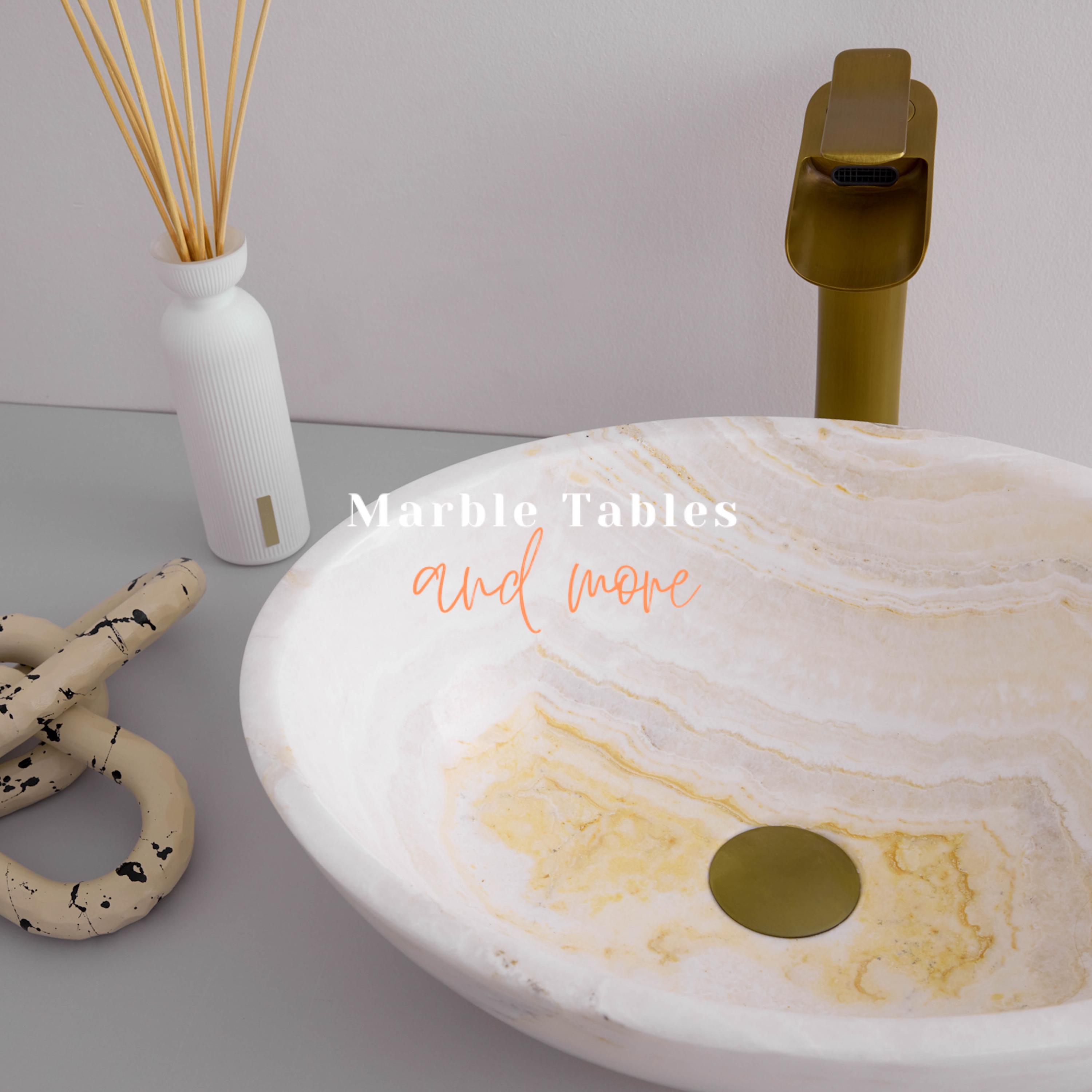 White Onyx Vessel Sink | Light-transmitting Stone | Deep Vessel Form ...