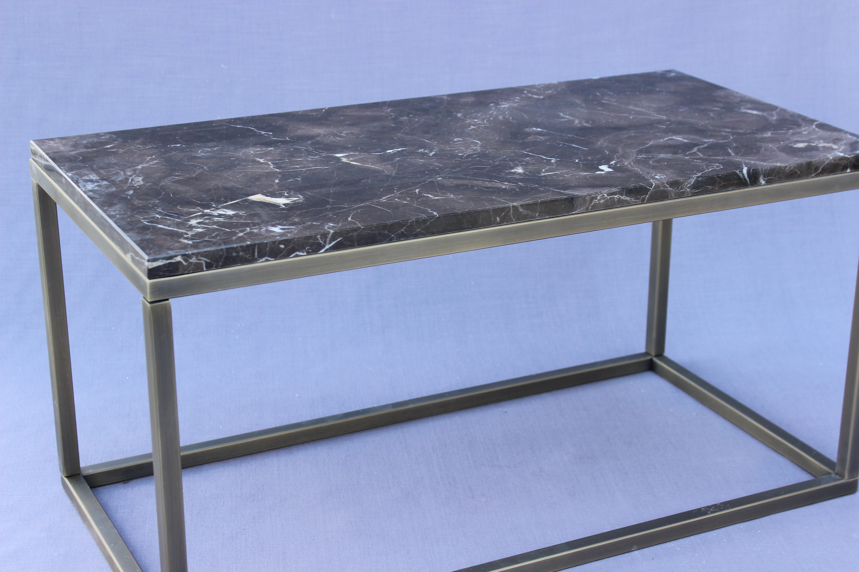 Dark Coffee Brown Marble Coffee Table Dark Brown Marble Etsy