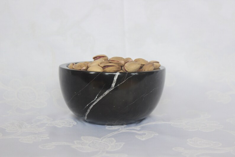 Solid Marble Bowl Black Marble Bowl Incense Bowl Genuine Marble Bowl 100/% Real Solid Marble Bowl Handcrafted Marble Bowl Fruit Bowl