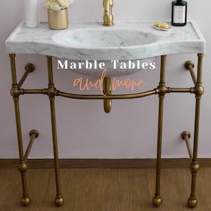 Stand for Marble Sink, Brass Finish Stainless Steel - Custom Sizes Available, Free Shipment