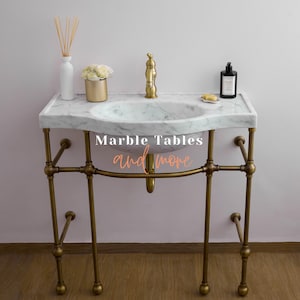 Marble Sink - Elegant Vanity Basin for Luxury Bathrooms - Custom Sizes Available, Free Shipment