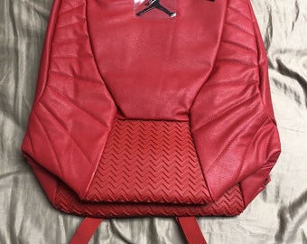 red leather jordan backpack