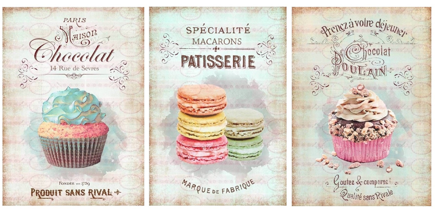 Kitchen Wall Art French Kitchen Posters Chocolate Print Etsy