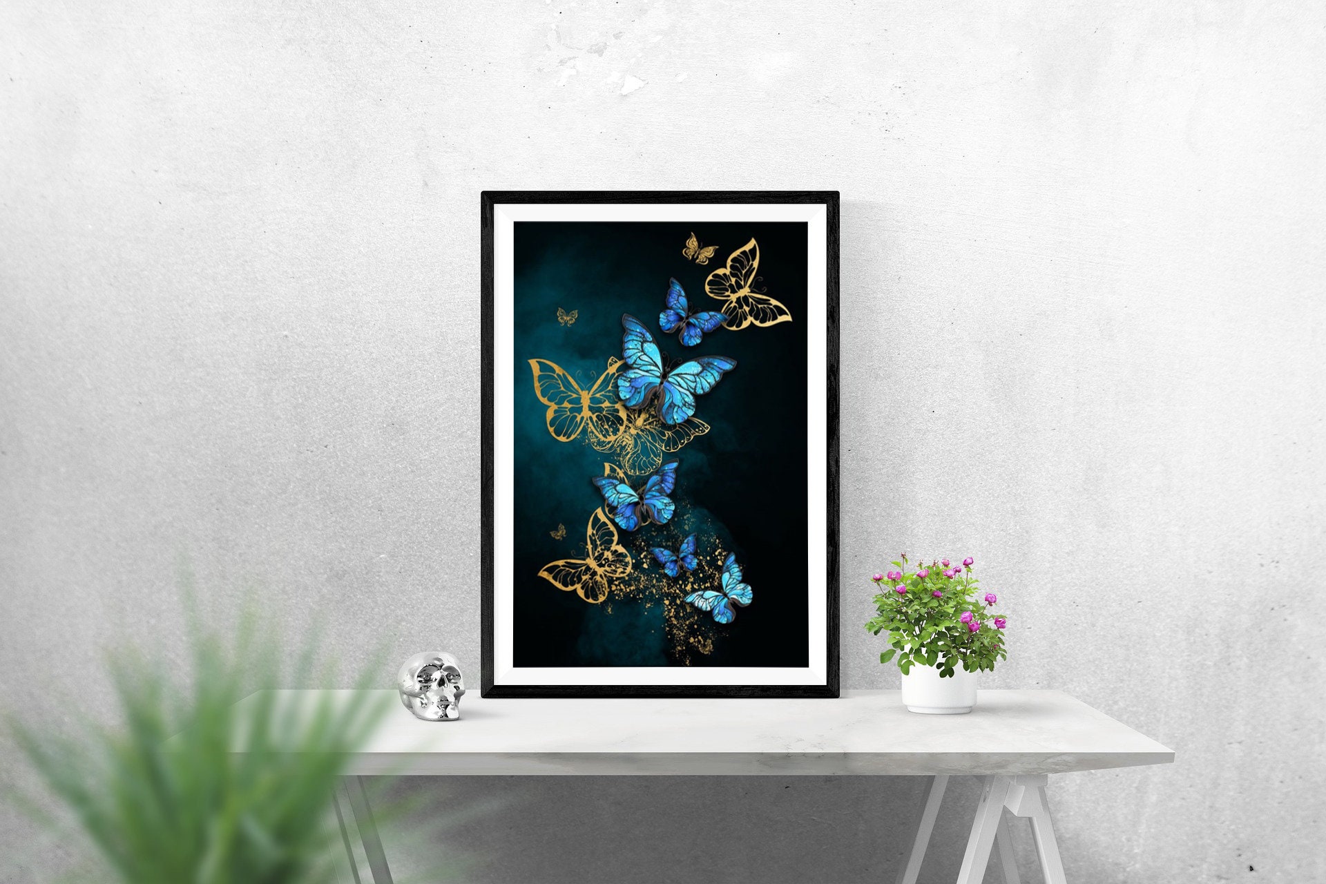 Abstract Butterfly Wall Art Butterfly Print Entomology Art Etsy