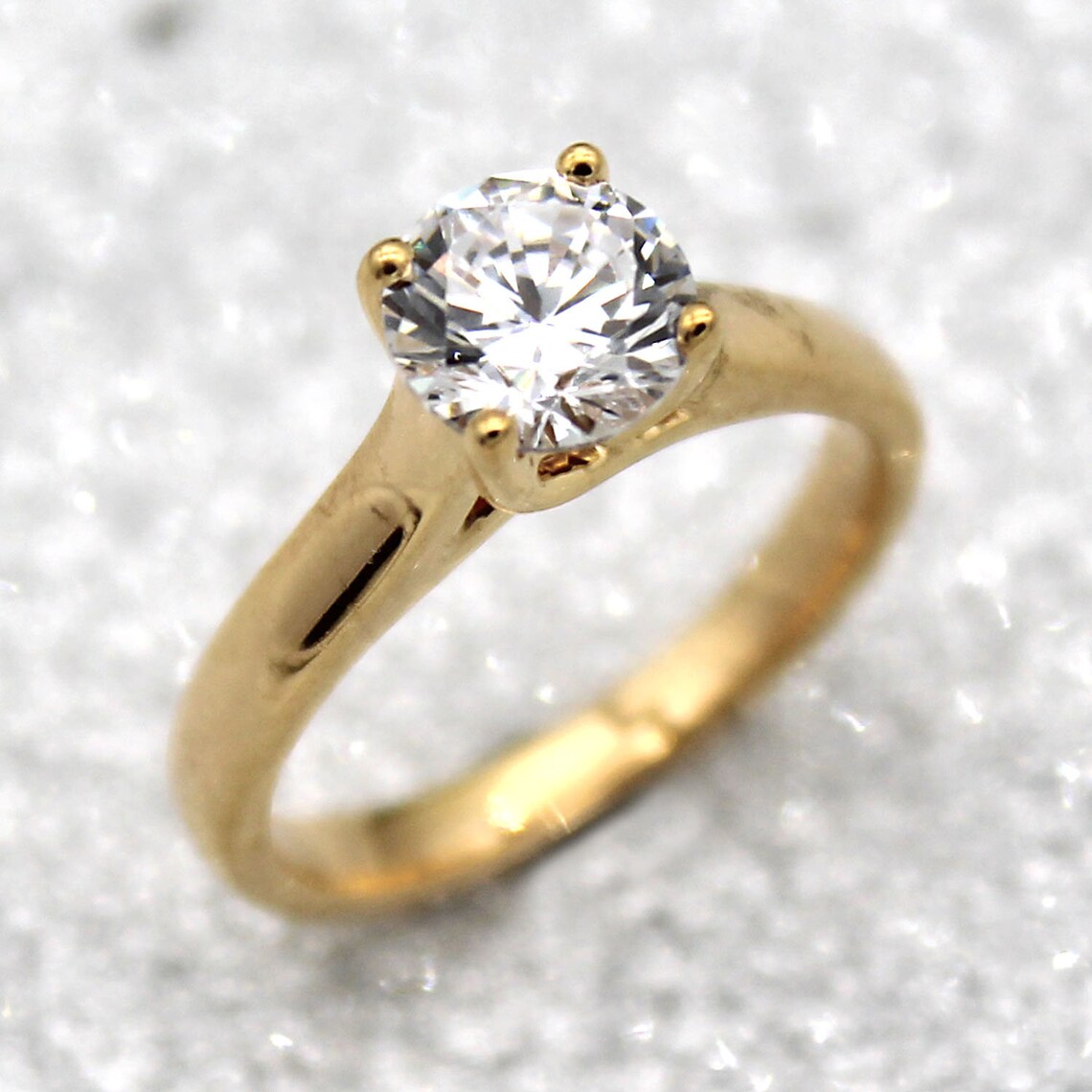 1CT Real Natural Diamond Ring 4 Prong Ring Engagement Ring | Etsy