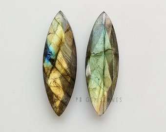 Labradorite Marquise BeadsNatural Labradorite Smooth Marquise BriolettesLabradorite Gemstone BriolettesLabradorite Beads6 PcsSILBCB