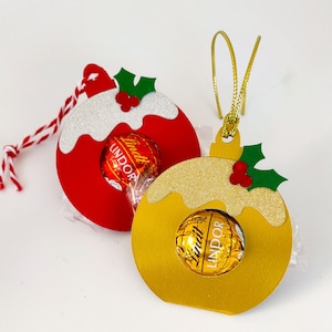 Weihnachts pudding Christbaumkugel SVG, Weihnachten SVG, Lollipop Svg, Lindt Halter svg, Lindt Schoko Halter, Weihnachten SVG